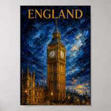England: Majestic Twilight Big Ben Art Souvenir