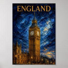 England: Majestic Twilight Big Ben Art Souvenir ポスター