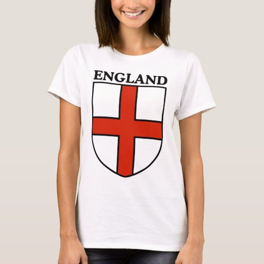 England Shield Crest Personalized Name Number  Tシャツ (正面)