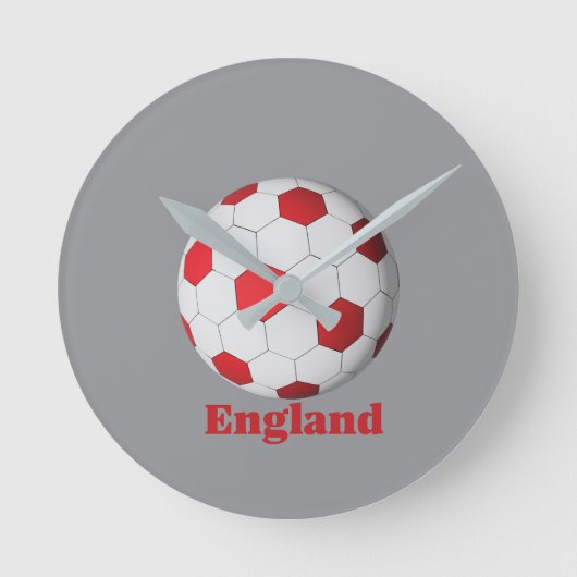 England Soccer ラウンド壁時計 (正面)