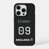 England Soccer Black White Case Custom Name iPhoneケース (裏面)