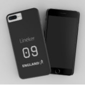 England Soccer Black White Case Custom Name iPhoneケース
