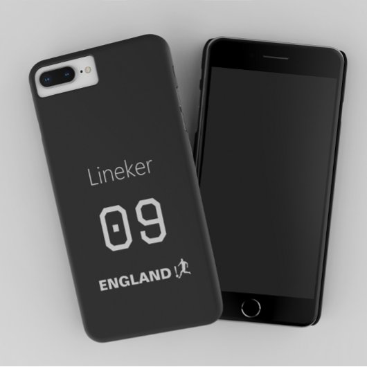 England Soccer Black White Case Custom Name iPhoneケース