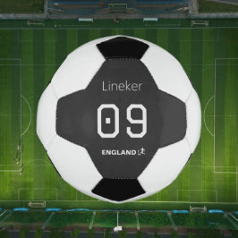 England Soccer Black White Custom Name Number サッカーボール