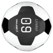 England Soccer Black White Custom Name Number サッカーボール (回転)