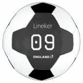 England Soccer Black White Custom Name Number サッカーボール (正面)