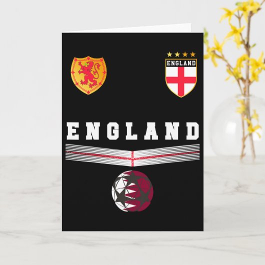 England Soccer Fans Jersey English Flag Footll Lov カード (黄色い花)