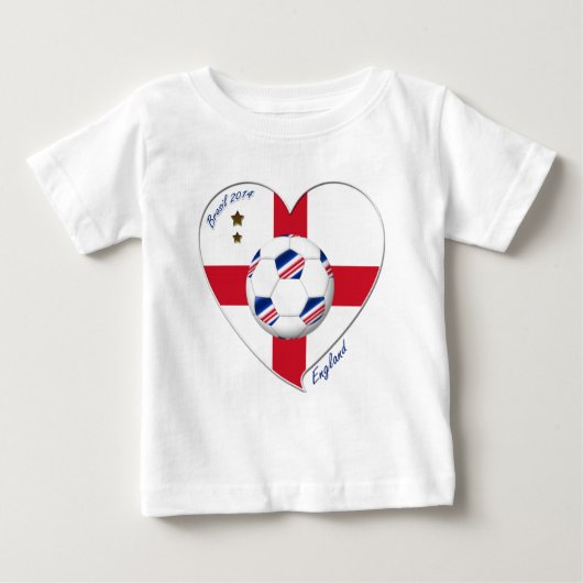 "ENGLAND" Soccer Team. Fútbol de Inglaterra 2014 ベビーTシャツ (正面)