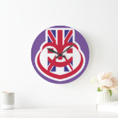 ENGLAND UK FACE HEART BY MASANSER ラージ壁時計 (ホーム)