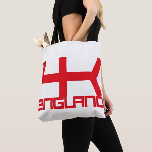 ENGLAND VER UK FLAG TEXT BY MASANSER PIXELAT トートバッグ (クローズアップ)