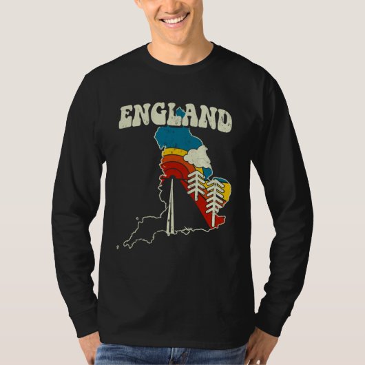 England Vintage English Country Rainbow Retro 70s  Tシャツ (正面)
