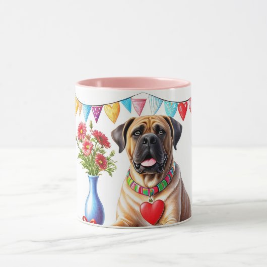Englische Dogge Mastiff best Mum Muttertag マグカップ (中央)