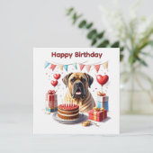 Englische Dogge Mastiff Birthday  シーズンカード (スタンド正面)
