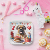 Englische Dogge Mastiff Birthday ペーパープレート (パーティー)