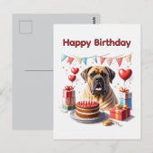Englische Dogge Mastiff Birthday  ポストカード (正面/裏面)