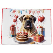 Englische Dogge Mastiff Birthday ラージペーパーバッグ (裏面)
