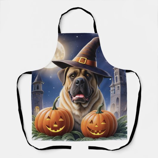 Englische Dogge Mastiff Halloween エプロン (正面)