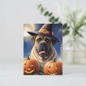 Englische Dogge Mastiff Halloween ポストカード (スタンド正面)