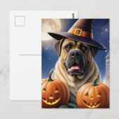 Englische Dogge Mastiff Halloween ポストカード (正面/裏面)