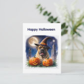 Englische Dogge Mastiff Halloween ポストカード (スタンド正面)