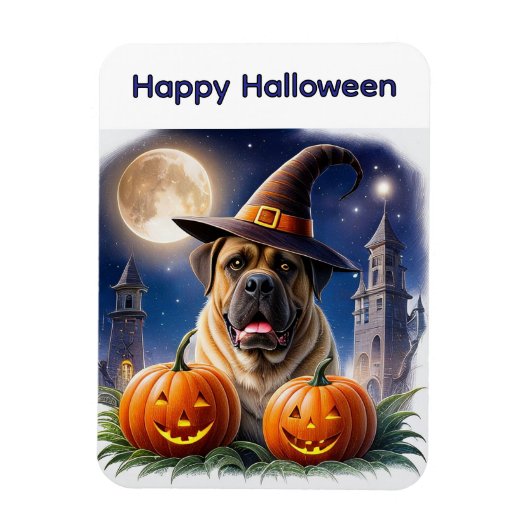 Englische Dogge Mastiff Halloween  マグネット (縦)