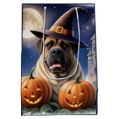 Englische Dogge Mastiff Halloween ミディアムペーパーバッグ (裏面)