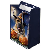 Englische Dogge Mastiff Halloween ミディアムペーパーバッグ (裏面アングル)