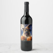 Englische Dogge Mastiff Halloween  ワインラベル (正面)