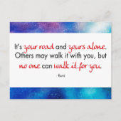 Englisches Zitat von Rumi - Es ist Ihre Strase Mit ポストカード (正面)