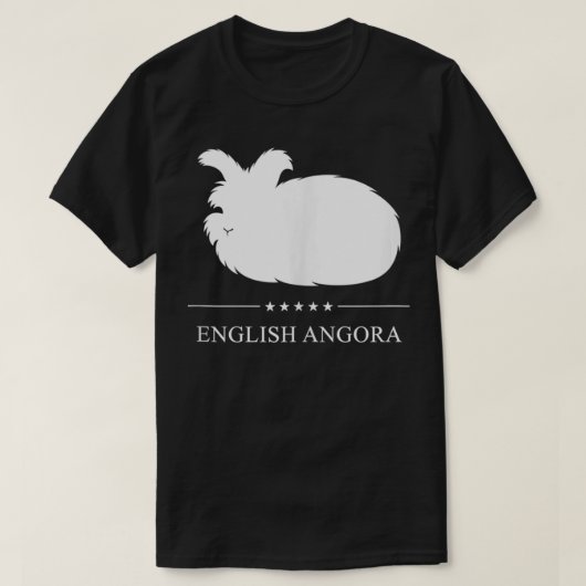 English Angora Rabbit White Silhouette  Tシャツ (デザイン正面)