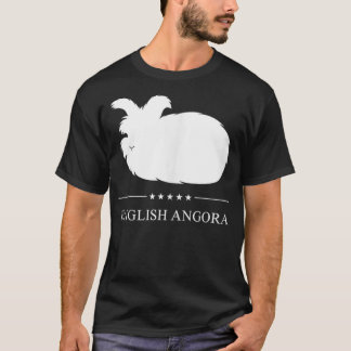 English Angora Rabbit White Silhouette  Tシャツ