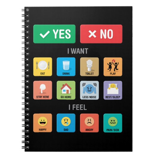 English Autism AAC Pointing Communication 01 ノートブック (正面)