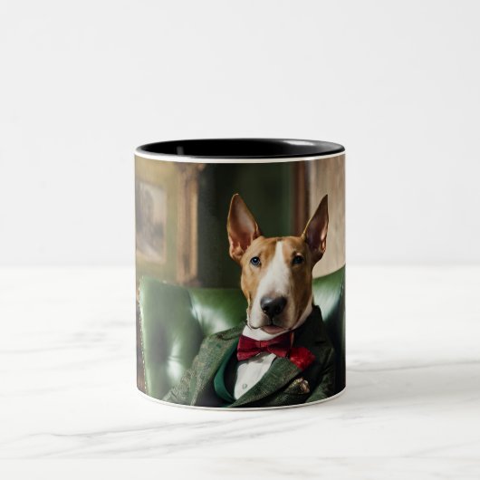 English Bull Terrier 2トーンコーヒーマグ ツートーンマグカップ (中央)