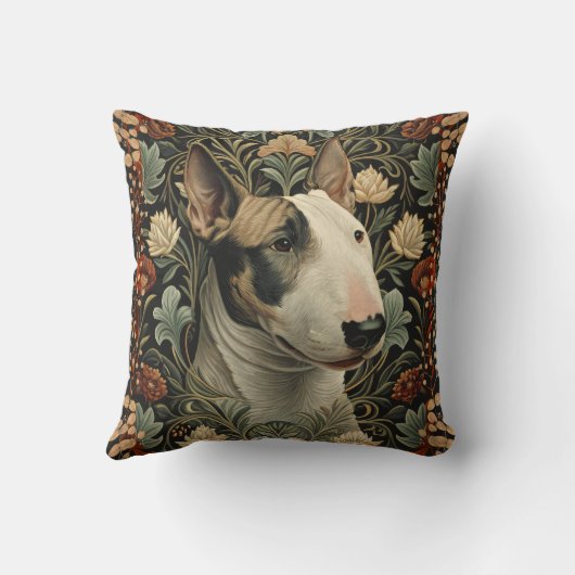 English Bull Terrier William Morris Style Floral クッション (裏面)