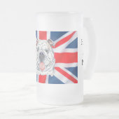 English BulldogとUnion Jack on frosted stein フロストグラスビールジョッキ (正面右)