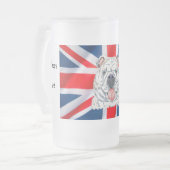 English BulldogとUnion Jack on frosted stein フロストグラスビールジョッキ (正面左)