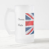 English BulldogとUnion Jack on frosted stein フロストグラスビールジョッキ (左)