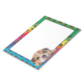 English Bulldogカラフル犬の足のパターンメモ帳 ノートパッド (アングル)