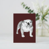 English Bulldog – 鉛筆スケッチ ポストカード (スタンド正面)