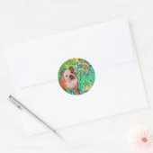 English Bulldog 1 - Irises ラウンドシール (封筒)