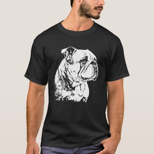 English Bulldog Art Love Bulldog Paint Cute Bulldo Tシャツ (正面)