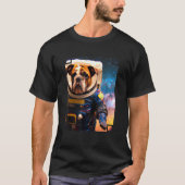 English Bulldog Astronaut   Outer Space Bulldog 2 Tシャツ (正面)