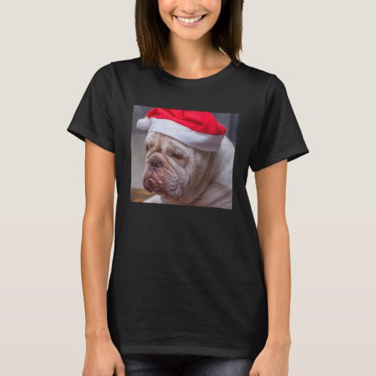English Bulldog Christmas Light Christmas Ugly Swe Tシャツ (正面)