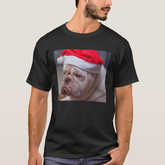 English Bulldog Christmas Light Christmas Ugly Swe Tシャツ (正面)