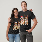 English Bulldog Christmas Santa Hat Reindeer Light Tシャツ (ユニセックス)