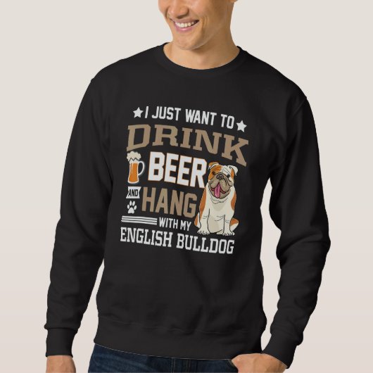 English Bulldog Dad   British Dog  Beer スウェットシャツ (正面)