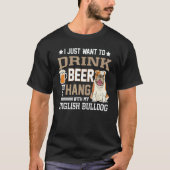 English Bulldog Dad   British Dog  Beer Tシャツ (正面)