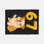 English Bulldog Dog Funny 67 Meme Six Seven Balloo フリースブランケット (正面(横))