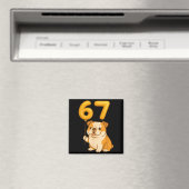 English Bulldog Dog Funny 67 Meme Six Seven Balloo マグネット (インサイチュ (食洗機))