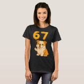 English Bulldog Dog Funny 67 Meme Six Seven Balloo Tシャツ (正面フル)